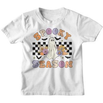 Halloween Retro Hippie Cute Ghost Spooky Season Women Kids V2 Youth T-shirt - Thegiftio UK