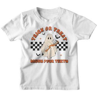 Halloween Trick Or Treat Brush Your Th Dental Ghost Funny V2 Youth T-shirt - Thegiftio UK