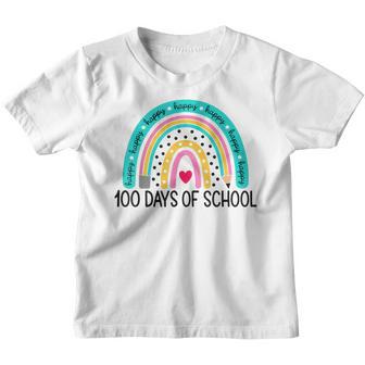 Happy 100 Days Of School Teacher Rainbow 100 Days Smarter Youth T-shirt - Thegiftio UK