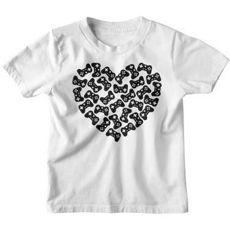 Heart Controller Valentines Day Video Game Gamer Boys Youth T-shirt - Thegiftio UK
