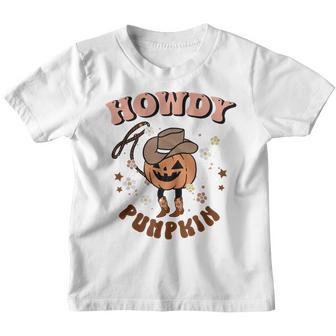 Howdy Pumpkin Rodeo Western Fall Southern Halloween Youth T-shirt - Thegiftio UK