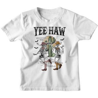 Howdy Retro Desert Dancing Skeleton Cowboy Boots Hat Western Youth T-shirt - Thegiftio UK