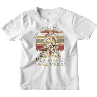 I Am Mostly Peace Love And Light Yoga Girl Youth T-shirt - Thegiftio UK