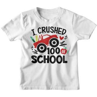 I Crushed 100 Days Of School Happy 100 Day Of School Youth T-shirt - Thegiftio UK