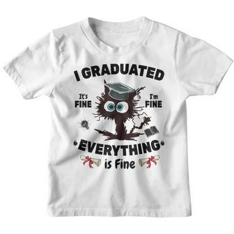 I Graduated Graduate Class 2023 Funny Black Cat Graduation Youth T-shirt - Thegiftio UK