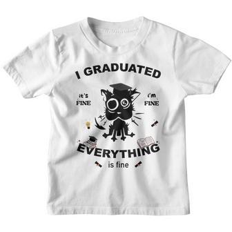 I Graduated Graduate Class 2023 School Black Cat Graduation Youth T-shirt - Thegiftio UK