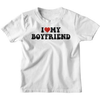 I Love My Boyfriend I Heart My Boyfriend Bf Valentine Couple V2 Youth T-shirt - Thegiftio UK