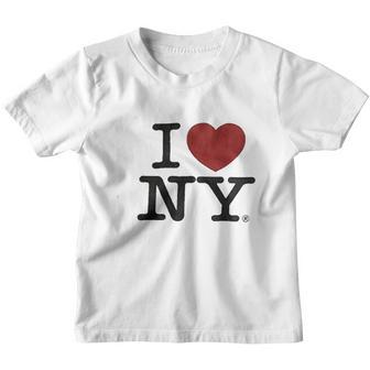 I Love NY New York Print Heart White Small Youth T-shirt - Thegiftio UK