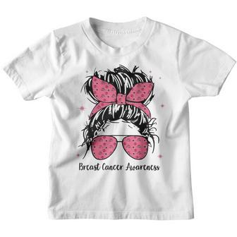 In October We Wear Pink Football Breast Cancer Awareness Youth T-shirt - Thegiftio UK