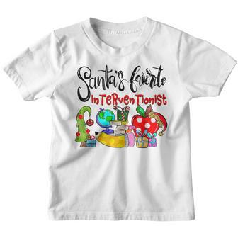 Interventionist Teacher Santas Favourite School Christmas Youth T-shirt - Thegiftio UK