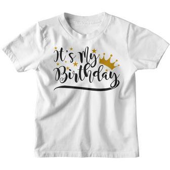Its My Birthday Gifts For Ns Girls Crown Black & Gold Youth T-shirt - Thegiftio UK