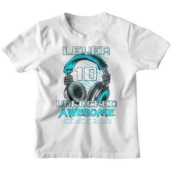Kids 10 Years Old Level 10 Unlocked 2013 Video Game 10Th Birthday Youth T-shirt - Thegiftio UK