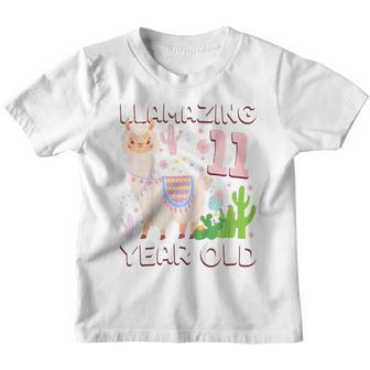 Kids 11Th Birthday Gift 11 Years Old And Llamazing Llama Girl Youth T-shirt - Thegiftio UK