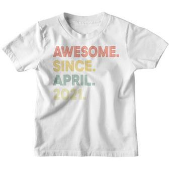 Kids 2 Year Old Awesome Since April 2021 2Nd Birthday Youth T-shirt | Mazezy