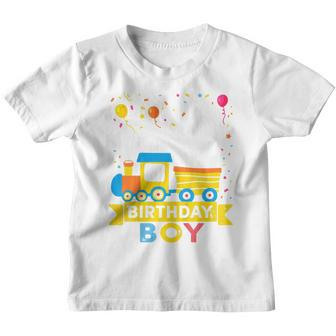 Kids 2 Year Old Birthday Boy Train 2Nd Birthday Boy Youth T-shirt | Mazezy