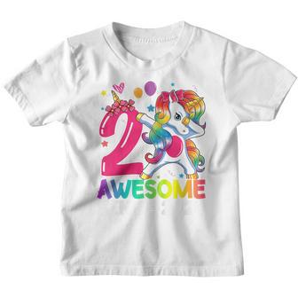 Kids 2 Year Old Gifts Girls Ns Dabbing Unicorn 2Nd Birthday V2 Youth T-shirt - Thegiftio UK