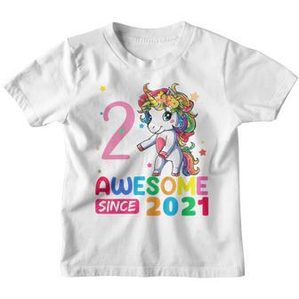 Kids 2 Years Old Gifts Unicorn Flossing 2Nd Birthday Girl Ns Youth T-shirt - Thegiftio UK