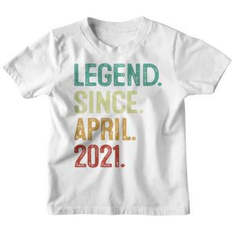 Kids 2 Years Old Legend Since April 2021 2Nd Birthday Youth T-shirt | Mazezy