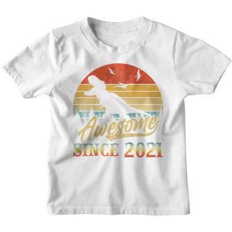 Kids 2Nd Birthday Dinosaur 2 Year Old Awesome Since 2021 Gift Boy Youth T-shirt - Thegiftio UK