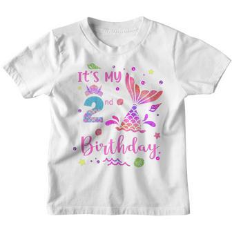 Kids 2Nd Birthday Gifts 2 Years Old Birthday Girl Gifts Mermaid Youth T-shirt - Thegiftio UK