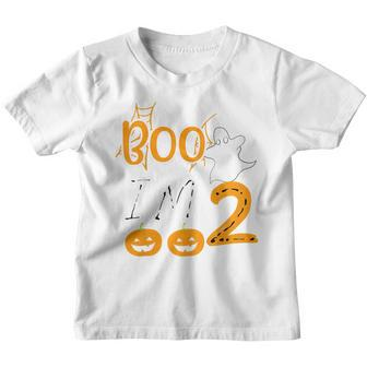 Kids 2Nd Birthday Kids Boo Im 2 Two Yr Ghost Halloween Costume Youth T-shirt - Thegiftio UK