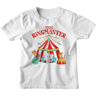 Kids 3 Year Old Boy Ringmaster 3Rd Birthday Kids Circus Bday Youth T-shirt - Thegiftio UK