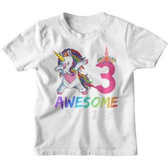 Kids 3 Year Old Gifts Girls Ns Dabbing Unicorn 3Rd Birthday V6 Youth T-shirt - Thegiftio UK