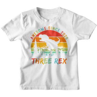 Kids 3 Years Old Boy Third Dinosaur Three Rex 3Rd Birthday Gifts Youth T-shirt - Thegiftio UK