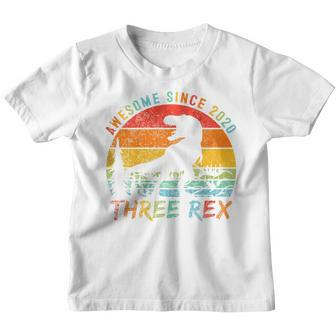 Kids 3Rd Birthday Gifts Three Rex Third Dinosaur 3 Year Old Boy Youth T-shirt - Thegiftio UK