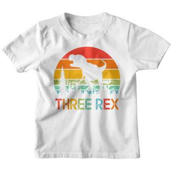 Kids 3Rd Birthday Gifts Three Rex Third Dinosaur 3 Years Old Boy Youth T-shirt - Thegiftio UK