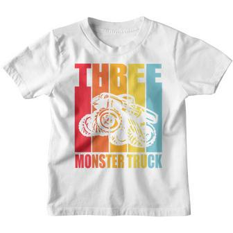 Kids 3Rd Birthday Retro Monster Truck 3 Years Boys Girl Kids Youth T-shirt - Thegiftio UK