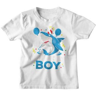Kids 4Th Birthday Boy Shark Ocean Theme Party 4 Years Old Toddler Youth T-shirt | Mazezy