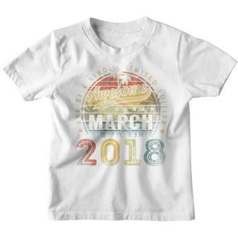 Kids 5 Year Old Awesome Since March 2018 5Th Birthday Youth T-shirt | Mazezy