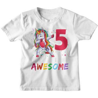 Kids 5 Year Old Gifts Girls Ns Dabbing Unicorn 5Th Birthday Youth T-shirt - Thegiftio UK