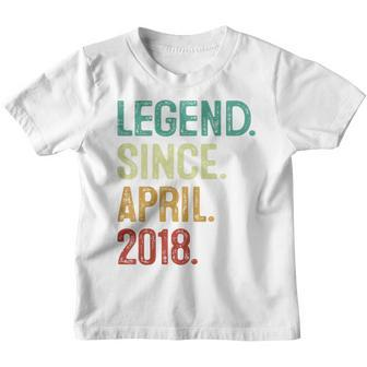 Kids 5 Years Old Legend Since April 2018 5Th Birthday Youth T-shirt | Mazezy