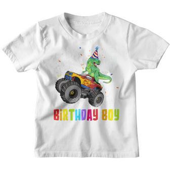Kids 6 Years Old T Rex Dinosaur Monster Truck 6Th Birthday Boys Youth T-shirt - Thegiftio UK