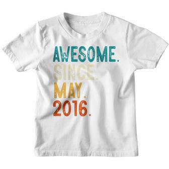Kids 7 Year Old Awesome Since May 2016 7Th Birthday Youth T-shirt - Thegiftio UK
