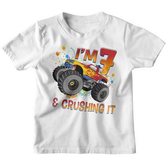 Kids 7 Year Old Gift Im 7 Monster Truck 7Th Birthday Boy Youth T-shirt - Thegiftio UK