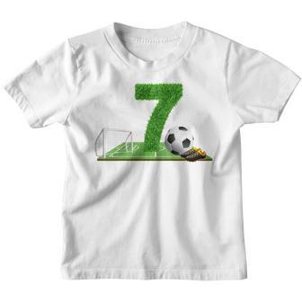 Kids 7Th Birthday Boys 7 Years Soccer Football Player Birthday Youth T-shirt - Thegiftio UK