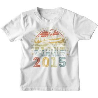 Kids 8 Year Old Awesome Since April 2015 8Th Birthday Youth T-shirt | Mazezy
