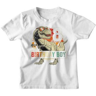 Kids 8 Year Old Gift 8Th Birthday Boy 8Th Birthday T Rex Dinosaur Youth T-shirt - Thegiftio UK