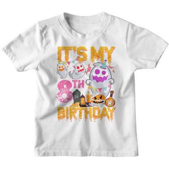 Kids 8 Year Old Gift 8Th Birthday Ghost Pumpkin Halloween Costume Youth T-shirt - Thegiftio UK