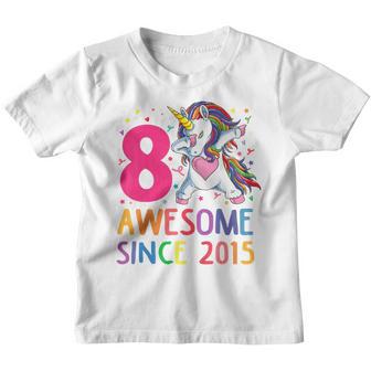 Kids 8 Years Old Unicorn Flossing 8Th Birthday Girl Unicorn Party Youth T-shirt - Thegiftio UK
