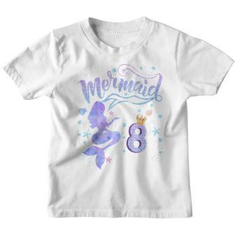 Kids 8Th Birthday Gift This Mermaid Is 8 Girl Gift 8 Year Old Youth T-shirt - Thegiftio UK