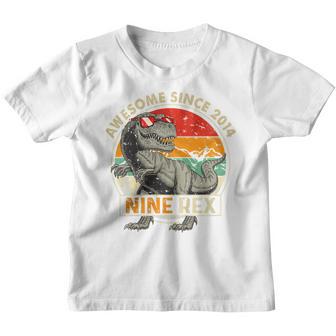Kids 9 Year Old Funny Dinosaur Awesome 2014 9Th Birthday Gift Boy Youth T-shirt - Thegiftio UK