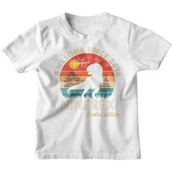Kids 9Th Birthday Dinosaur 9 Year Old Awesome Since 2014 Gift Boy V2 Youth T-shirt - Thegiftio UK
