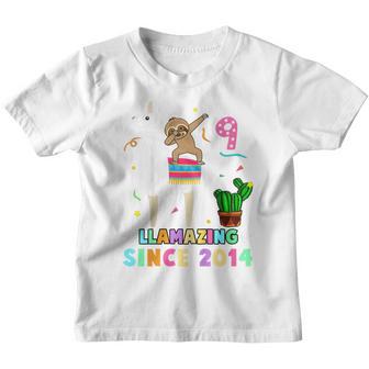 Kids 9Th Birthday Girl Dab Sloth Riding Unicorn 2014 9 Year Old Youth T-shirt - Thegiftio UK