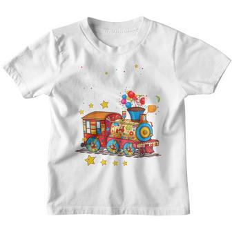 Kids All Aboard Im 4 Train Birthday Toddler Boys Girls Youth T-shirt - Thegiftio UK