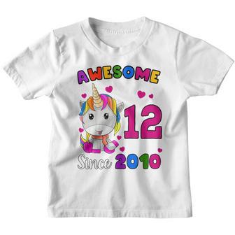Kids Awesome Since 2011 Flossing Unicorn 12 Year Old Birthday Youth T-shirt - Thegiftio UK