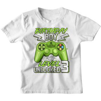 Kids Birthday Boy Level 3 Unlocked Video Game 3Rd Birthday Gifts Youth T-shirt - Thegiftio UK